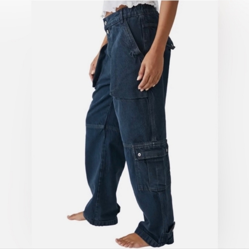 Free People We The Free Marx Slouchy Cargo Jeans•Size 28•NWOT - Picture 2 of 14